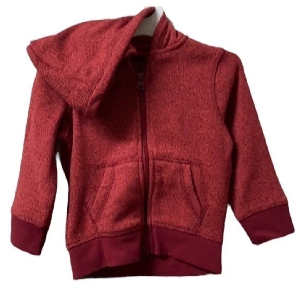 Cat & Jack hoody jacket size 18 months burgundy and red. NWT (K-9)